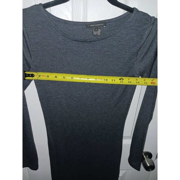 French Connection Dress Women's Small Heather Grey Bodycon Maxi Dress Side Slit‎ - Picture 9 of 13